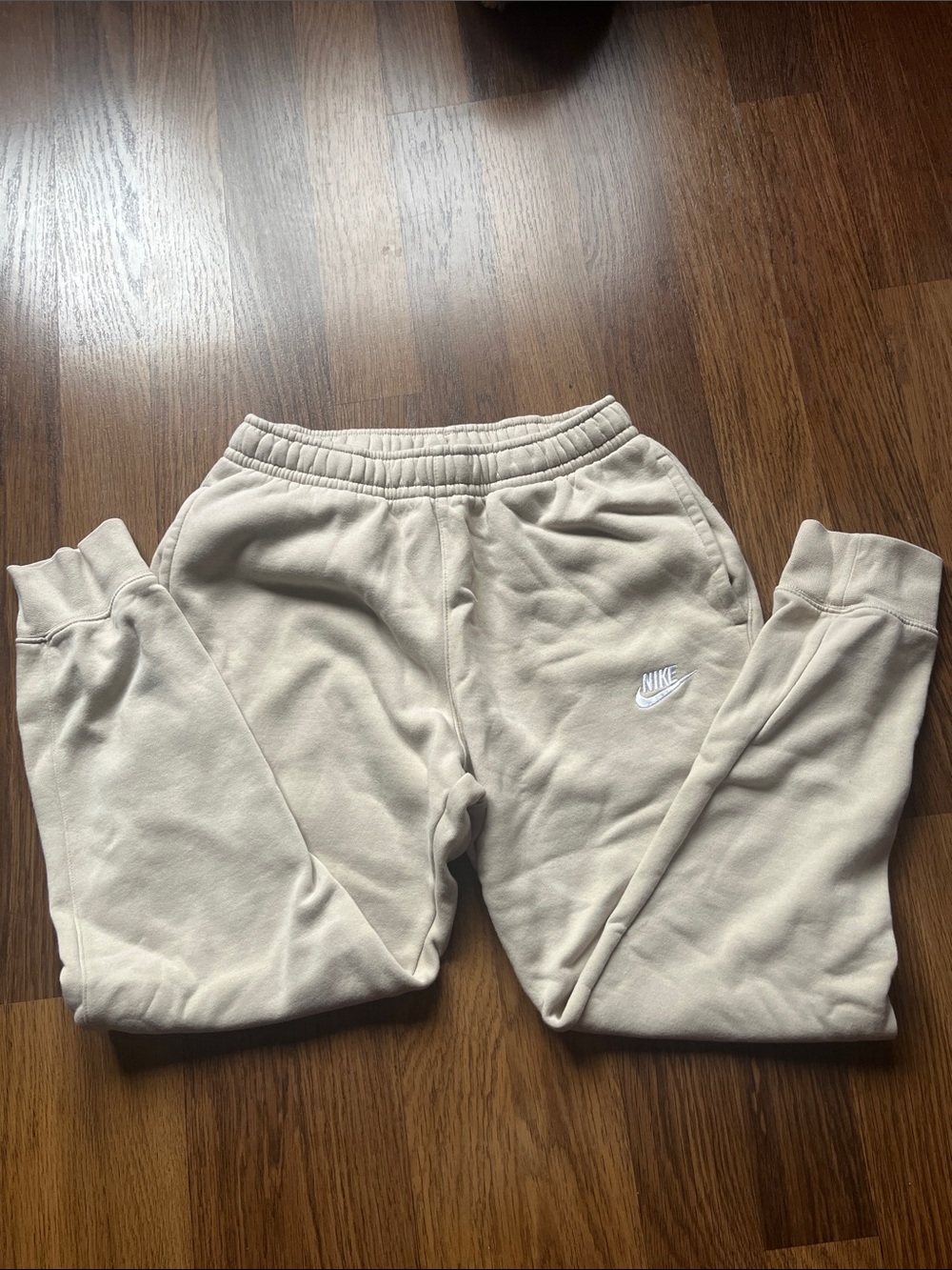Nike Men’s Cream-Colored Fleece Joggers